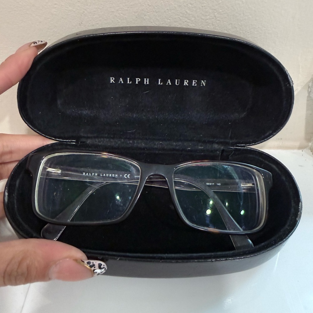🔥Ralph Lauren Men’s Rectangular Black Eyeglasses 50/17 EUC🔥
